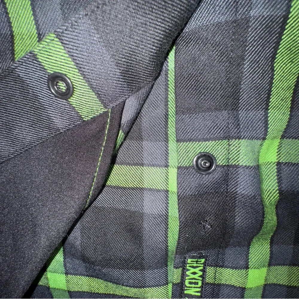 Dixxon Flannel Co Plaid Shirt Women Small Green Black Pearl Snap The Shifter - Picture 6 of 13